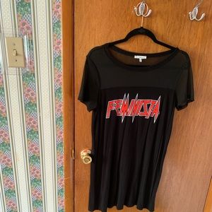 Charlotte Russe Black Feminista T-Shirt Dress